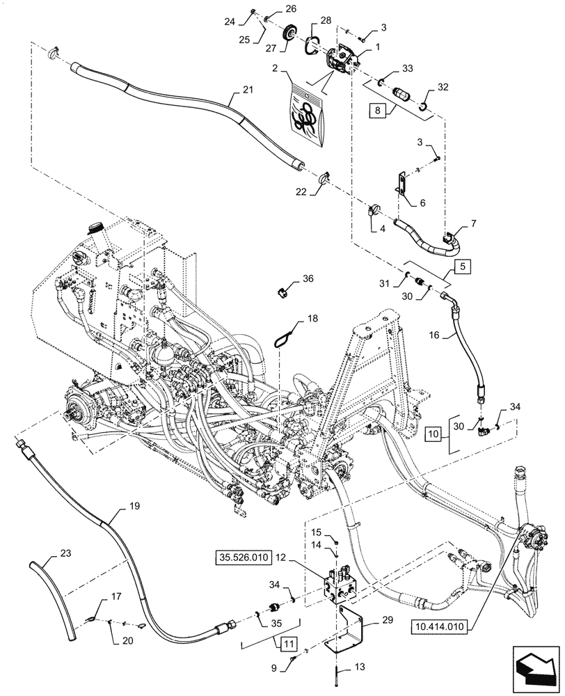 Схема запчастей Case 2050M LT BD - (10.414.020) - FAN (10) - ENGINE