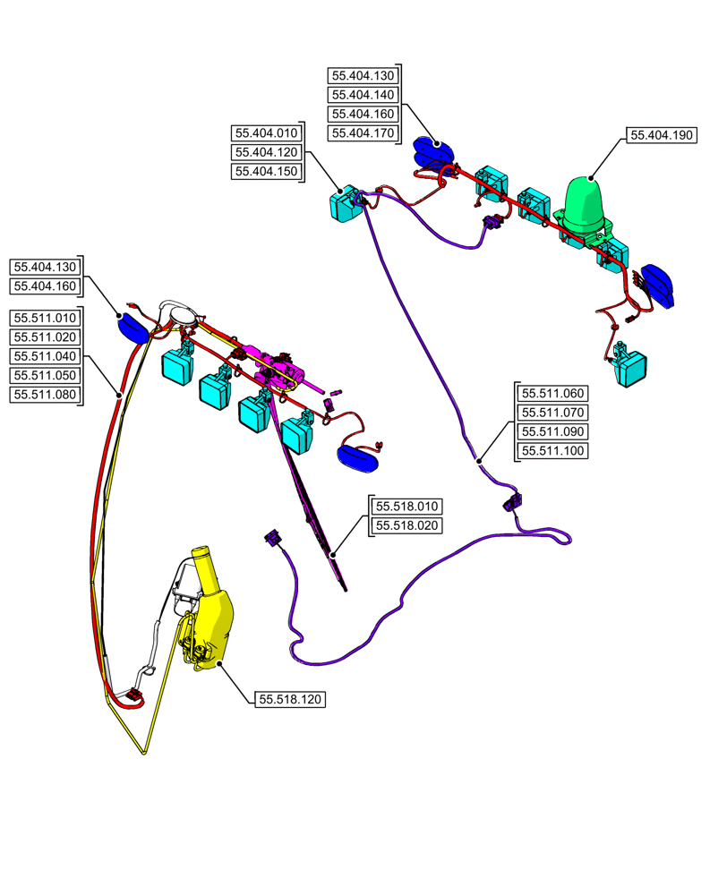 Схема запчастей Case 590SN - (00.000.55[04]) - PICTORIAL INDEX - ELECTRICAL SYSTEMS (00) - GENERAL & PICTORIAL INDEX