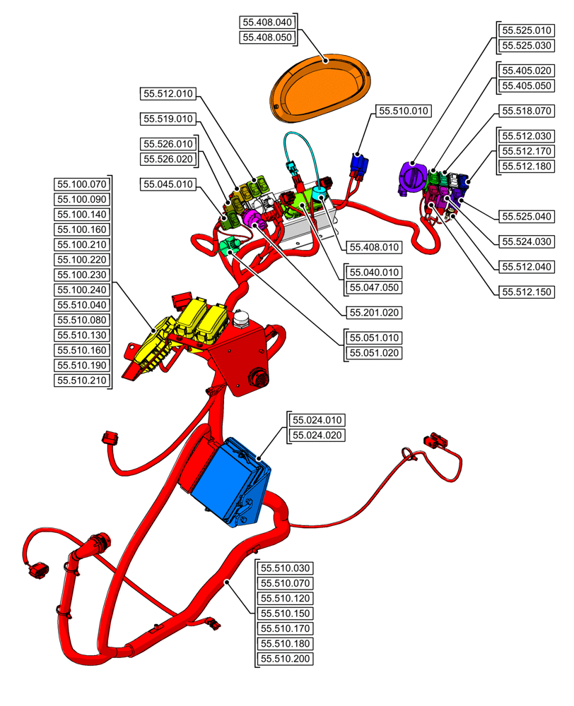 Схема запчастей Case 590SN - (00.000.55[06]) - PICTORIAL INDEX - ELECTRICAL SYSTEMS (00) - GENERAL & PICTORIAL INDEX