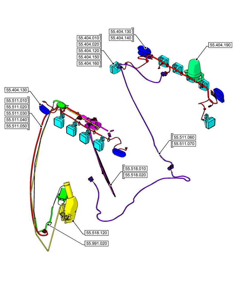 Схема запчастей Case 590SN - (00.000.55[07]) - PICTORIAL INDEX - ELECTRICAL SYSTEMS (00) - GENERAL & PICTORIAL INDEX