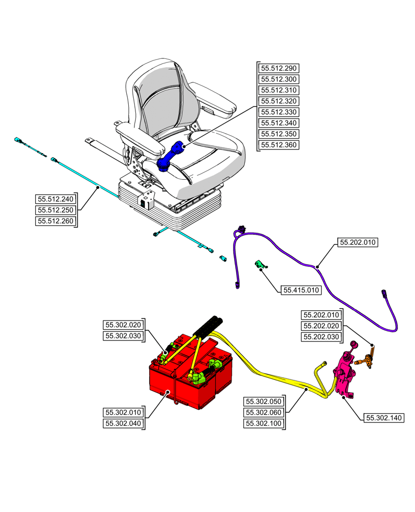 Схема запчастей Case 580SN WT - (00.000.55[06]) - PICTORIAL INDEX - ELECTRICAL SYSTEMS (00) - GENERAL & PICTORIAL INDEX