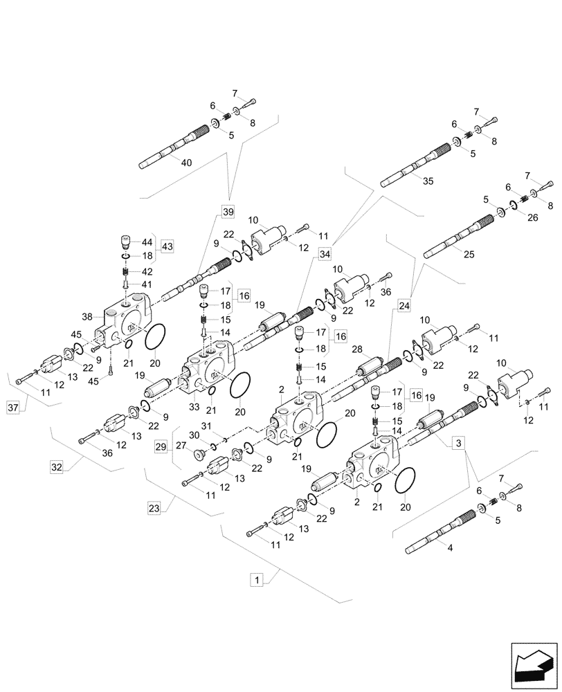 Схема запчастей Case CX60C - (35.359.020) - CONTROL VALVE, COMPONENTS (35) - HYDRAULIC SYSTEMS