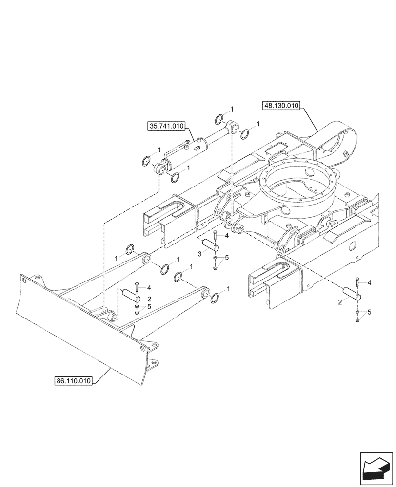 Схема запчастей Case CX17C - (86.110.020) - DOZER BLADE, PIN (86) - DOZER