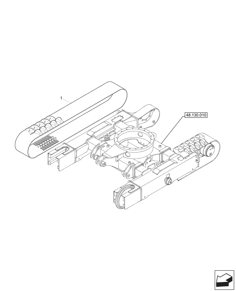 Схема запчастей Case CX17C - (48.100.010) - VAR - 9552700 - TRACK CHAIN, RUBBER (230MM) (48) - TRACKS & TRACK SUSPENSION