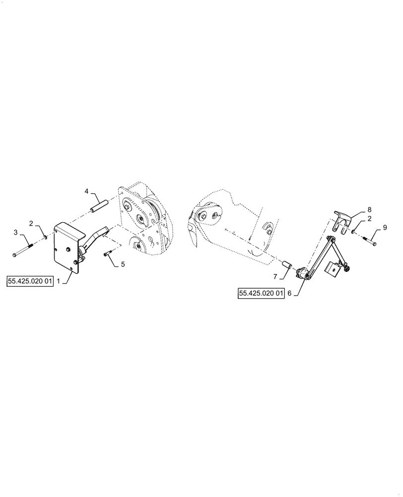 Схема запчастей Case 521G - (55.425.020) - ELECTROHYDRAULIC SENSOR, LIFT AND TILT, XT (55) - ELECTRICAL SYSTEMS