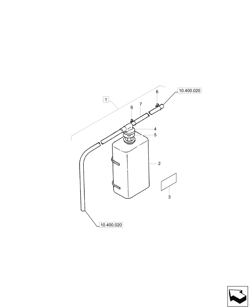 Схема запчастей Case CX17C - (10.400.030) - EXPANSION TANK, COMPONENTS (10) - ENGINE