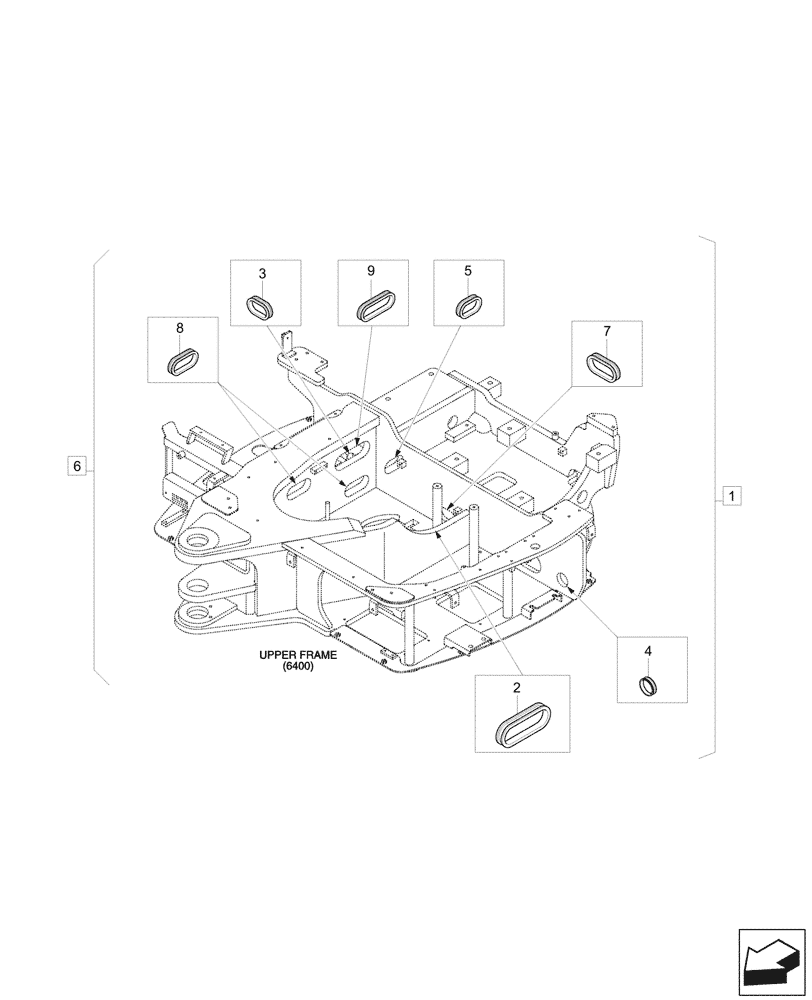 Схема запчастей Case CX37C - (39.101.020) - UPPER, FRAME, GROMMET (39) - FRAMES AND BALLASTING