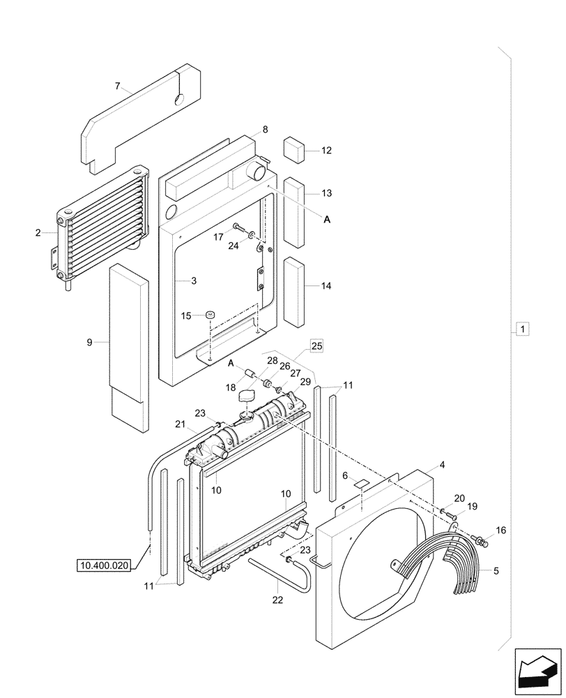 Схема запчастей Case CX37C - (10.400.010) - RADIATOR, COMPONENTS (10) - ENGINE