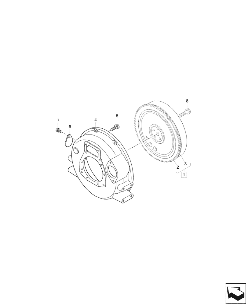 Схема запчастей Case CX17C - (10.103.040) - ENGINE FLYWHEEL (10) - ENGINE