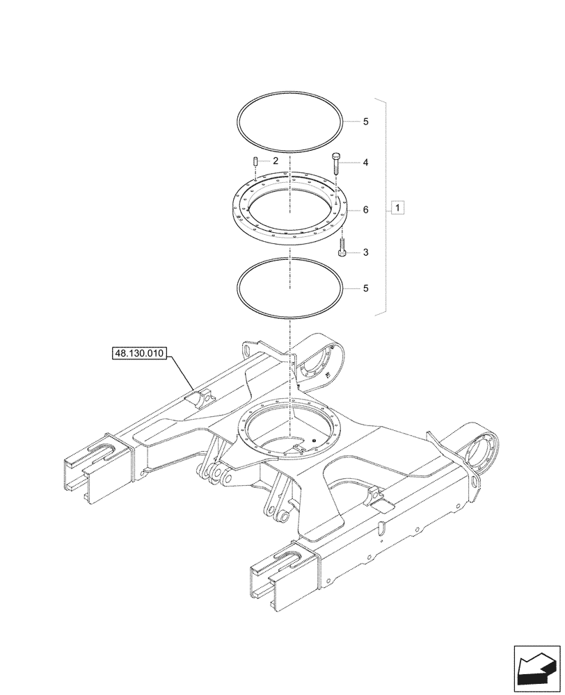 Схема запчастей Case CX37C - (39.103.010) - SLEWING RING (39) - FRAMES AND BALLASTING