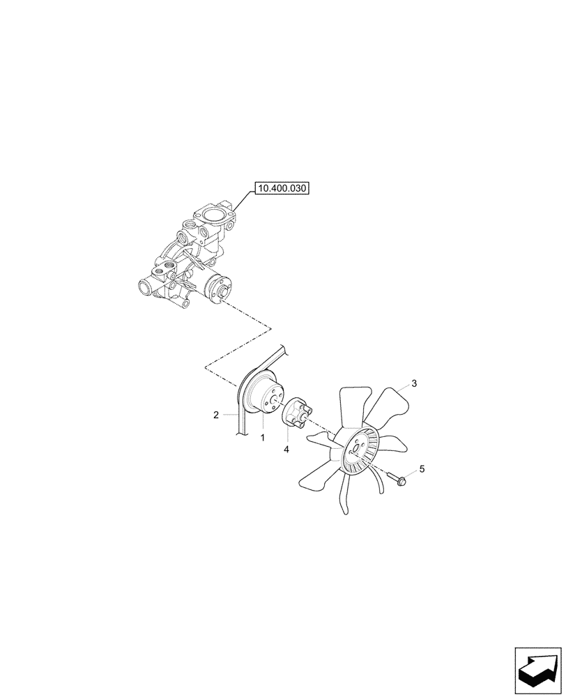 Схема запчастей Case CX37C - (10.414.010) - ENGINE, FAN, BELT (10) - ENGINE