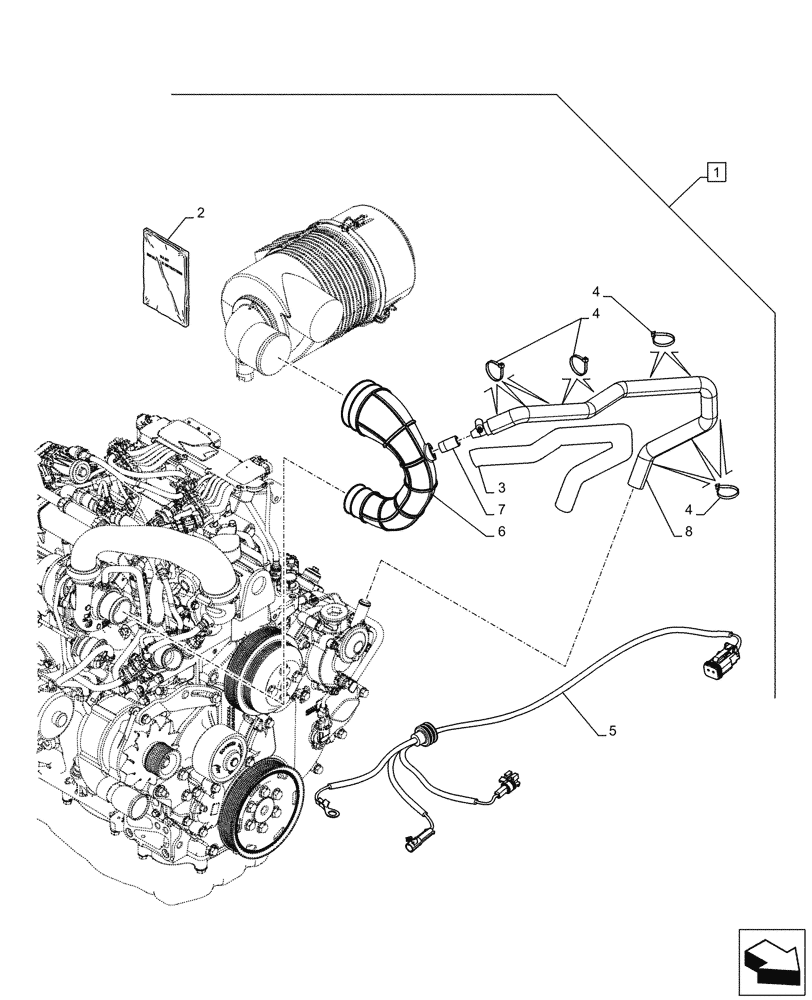 Схема запчастей Case 580SN WT - (88.055.10) - DIA KIT, HEATED CLOSED CRANKCASE VENTILATION (88) - ACCESSORIES