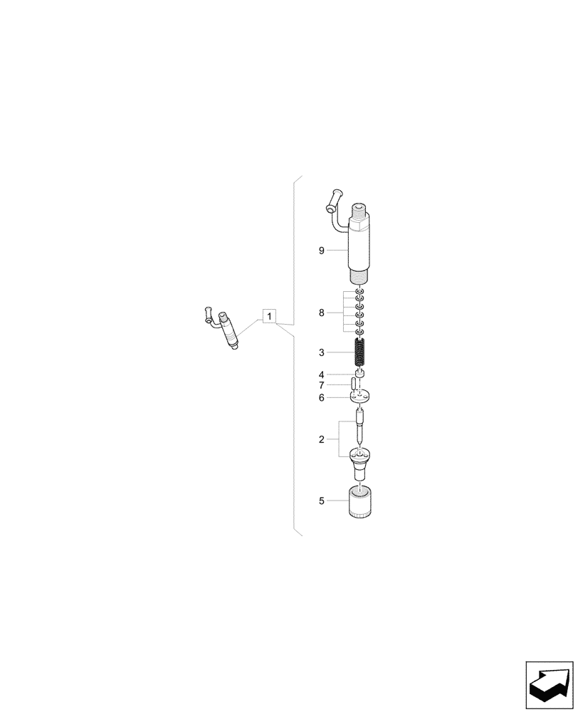 Схема запчастей Case CX37C - (10.218.020) - FUEL INJECTOR, COMPONENTS (10) - ENGINE