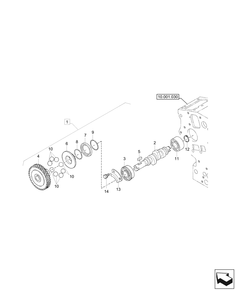 Схема запчастей Case CX17C - (10.220.040) - SPEED GOVERNOR, CAMSHAFT (10) - ENGINE