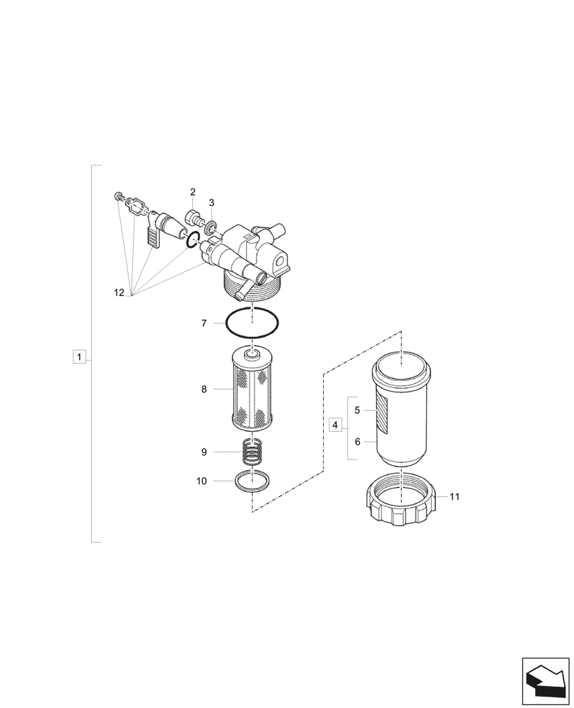 Схема запчастей Case CX17C - (10.206.010) - FUEL FILTER/WATER SEPARATOR, COMPONENTS (10) - ENGINE