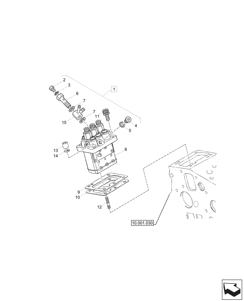 Схема запчастей Case CX17C - (10.218.030) - INJECTION PUMP (10) - ENGINE