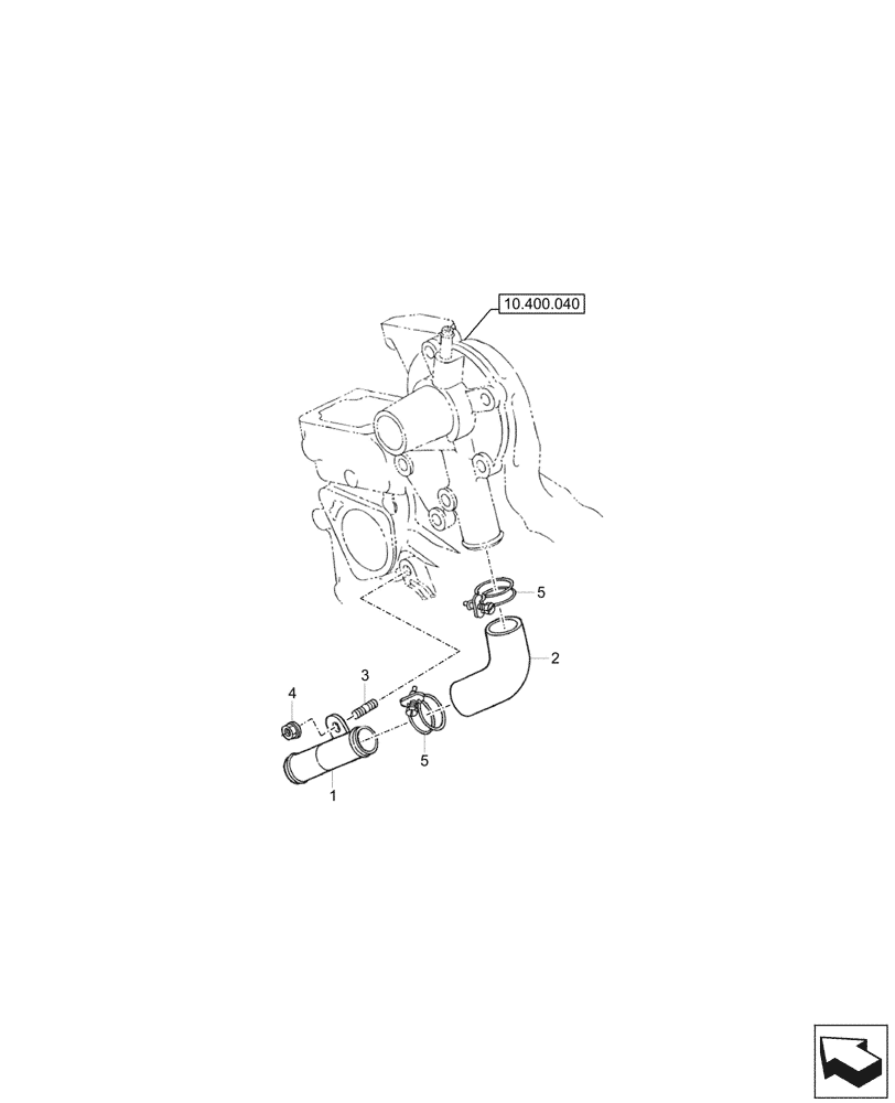 Схема запчастей Case CX17C - (10.400.060) - WATER PUMP, PIPE (10) - ENGINE