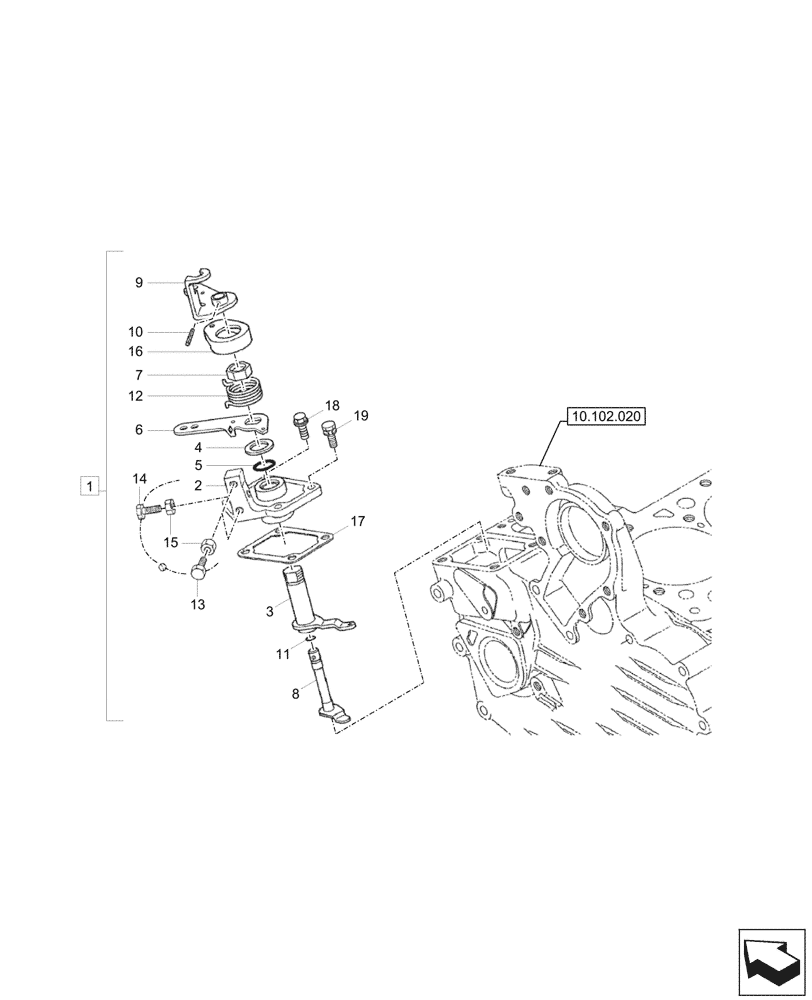 Схема запчастей Case CX17C - (10.220.020) - SPEED GOVERNOR, PLATE (10) - ENGINE