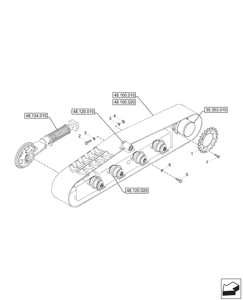 Схема запчастей Case CX37C - (48.130.030) - VAR - 9552700, 9553700 - SPROCKET, TRACK CHAIN (48) - TRACKS & TRACK SUSPENSION