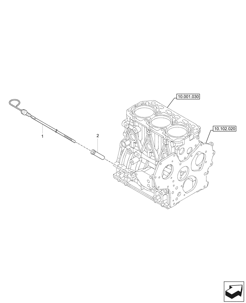 Схема запчастей Case CX37C - (10.304.020) - DIPSTICK & OIL FILL TUBE (10) - ENGINE