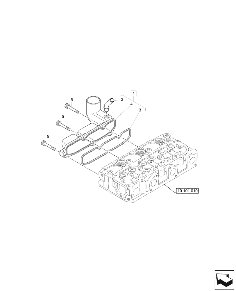 Схема запчастей Case CX17C - (10.254.030) - INLET MANIFOLD (10) - ENGINE