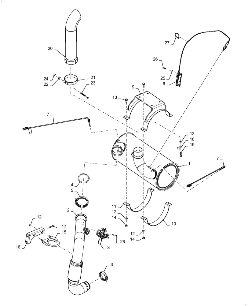 Схема запчастей Case 850M WT - (10.254.010) - MUFFLER, SCR (10) - ENGINE