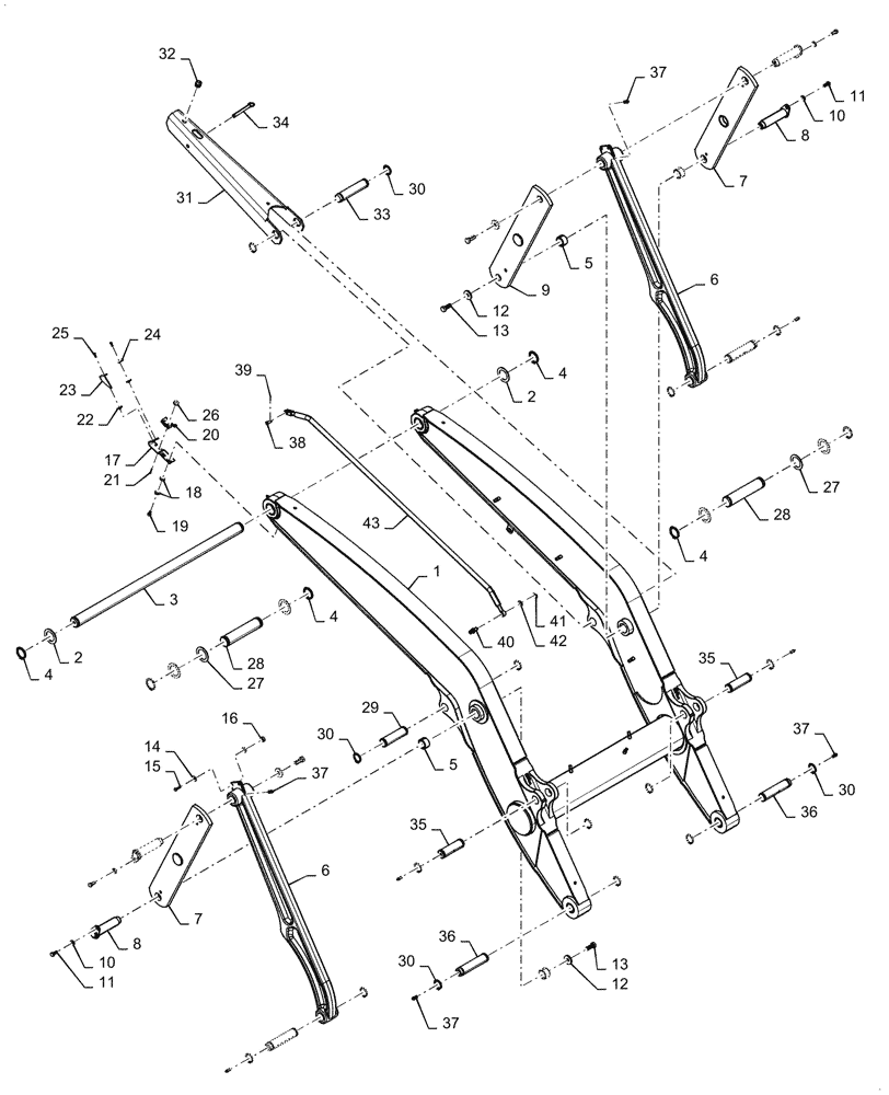 Схема запчастей Case 570N EP - (82.100.AF[01a]) - LOADER LIFT FRAME - AFTER NOV 2016 (82) - FRONT LOADER & BUCKET