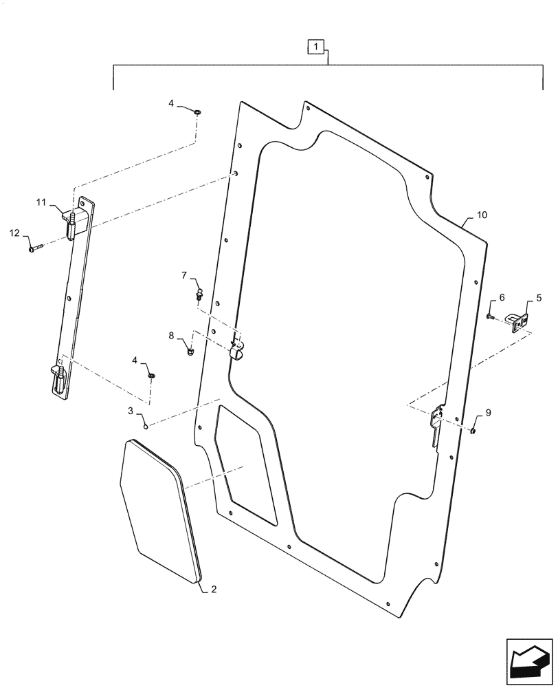 Схема запчастей Case TR320 - (90.154.AA[03]) - DEMO DOOR, JAMB (23-SEP-2013 & PRIOR) (90) - PLATFORM, CAB, BODYWORK AND DECALS