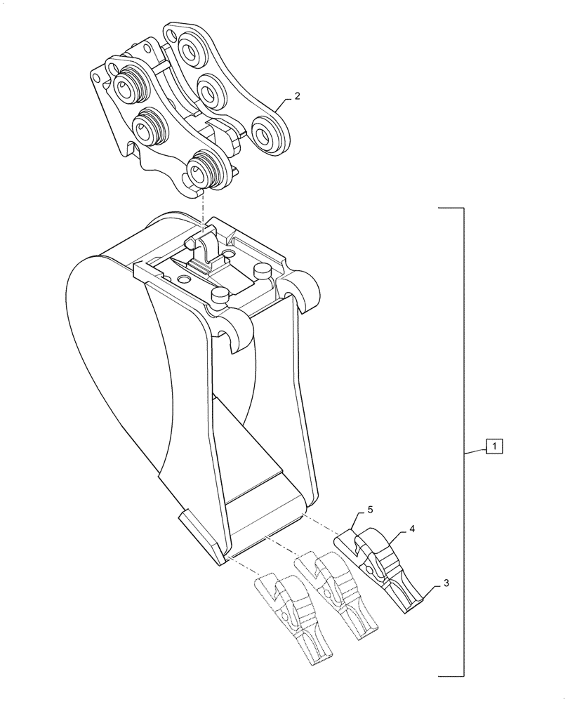 Схема запчастей Case CX17C - (95.100.010[02]) - BUCKET, ASSY, KLAC-C - NA ONLY (95) - CE ATTACHMENTS