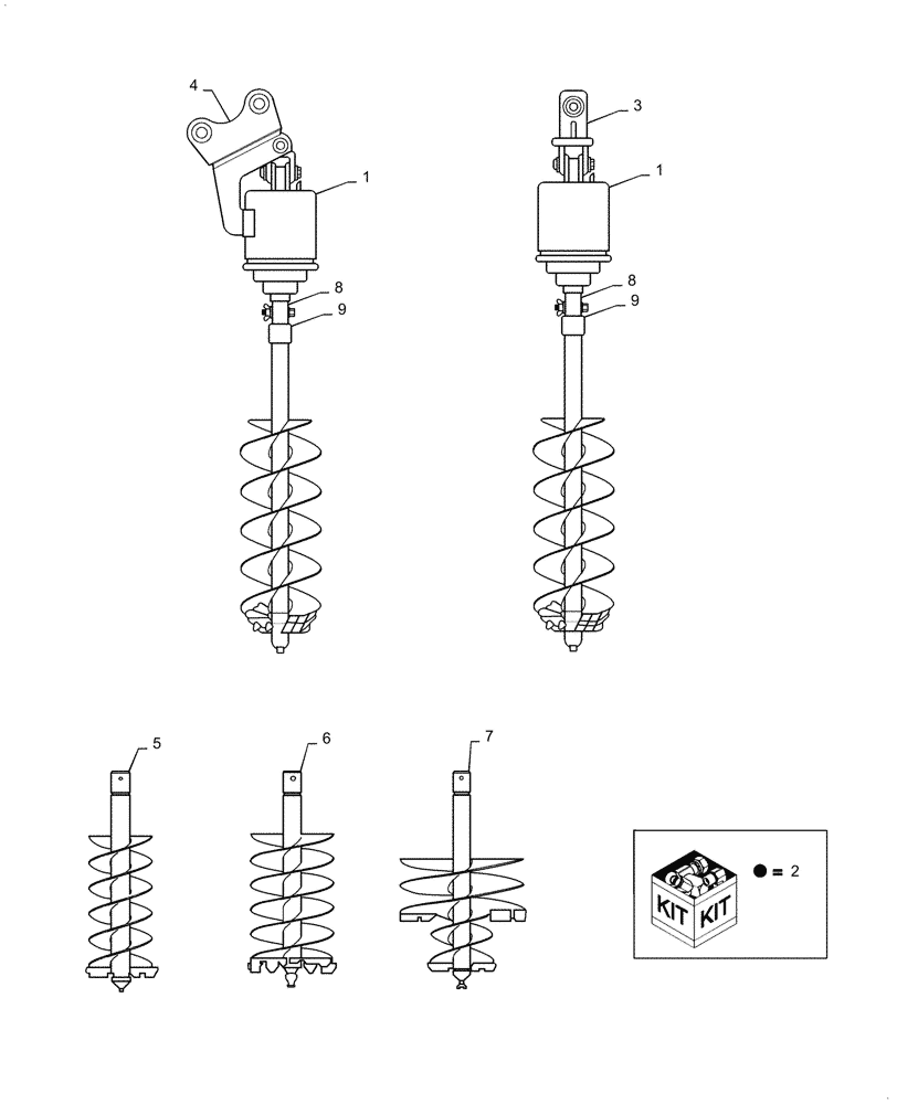 Схема запчастей Case CX55B - (95.100.060[02]) - AUGER ASSY (95) - CE ATTACHMENTS