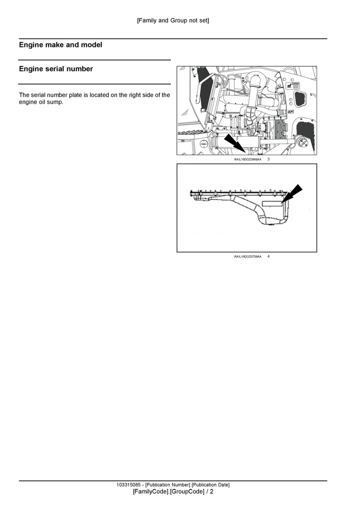 Схема запчастей Case 850M LT - (00.100.03[02]) - LOCATION OF SERIAL AND PRODUCT IDENTIFICATION NUMBERS (00) - GENERAL & PICTORIAL INDEX