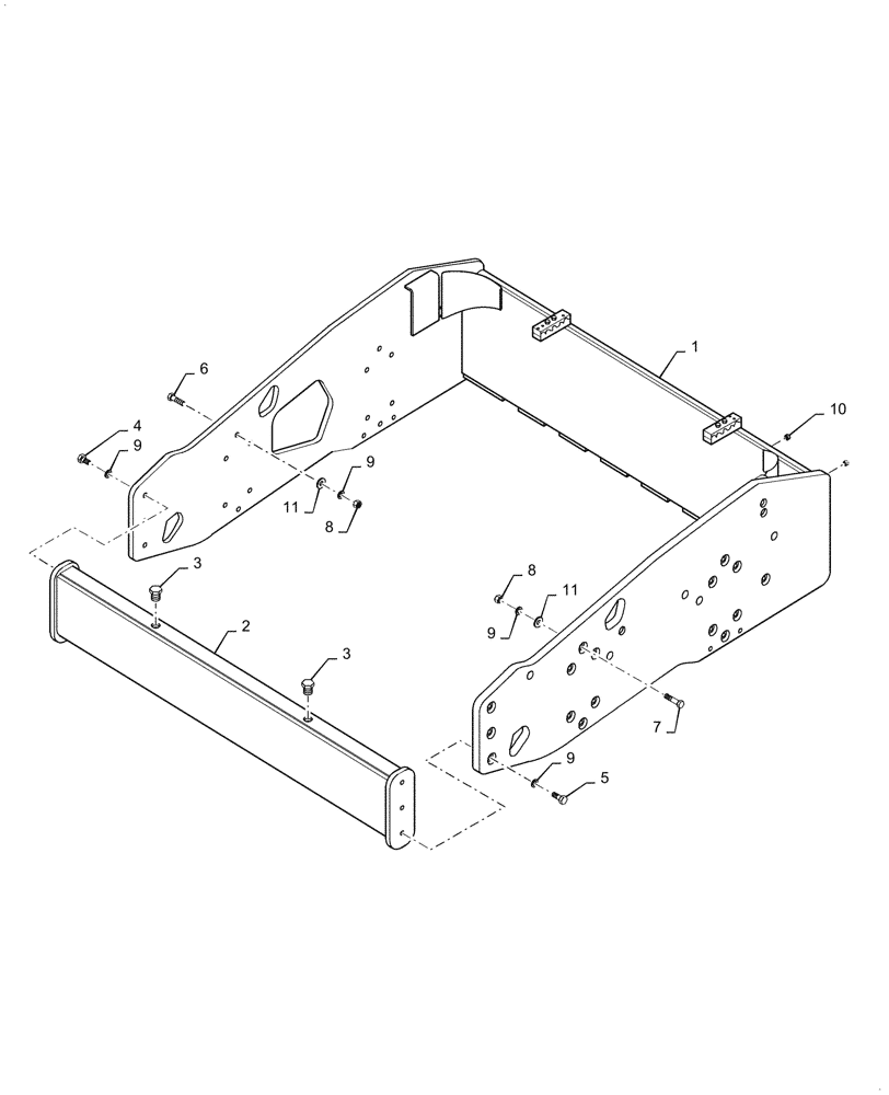 Схема запчастей Case SV208D - (39.100.010[01]) - FRAME, FRONT (39) - FRAMES AND BALLASTING