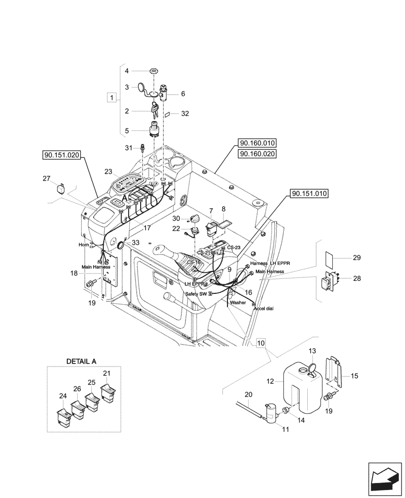 Схема запчастей Case CX37C - (55.512.010) - CONSOLE, ELECTRONIC CONTROLS (55) - ELECTRICAL SYSTEMS