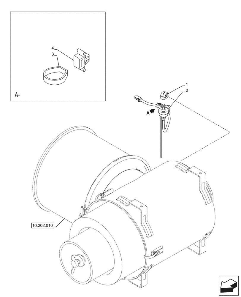 Схема запчастей Case CX750D RTC ME - (55.014.010) - AIR CLEANER, VACUUM GAUGE (55) - ELECTRICAL SYSTEMS