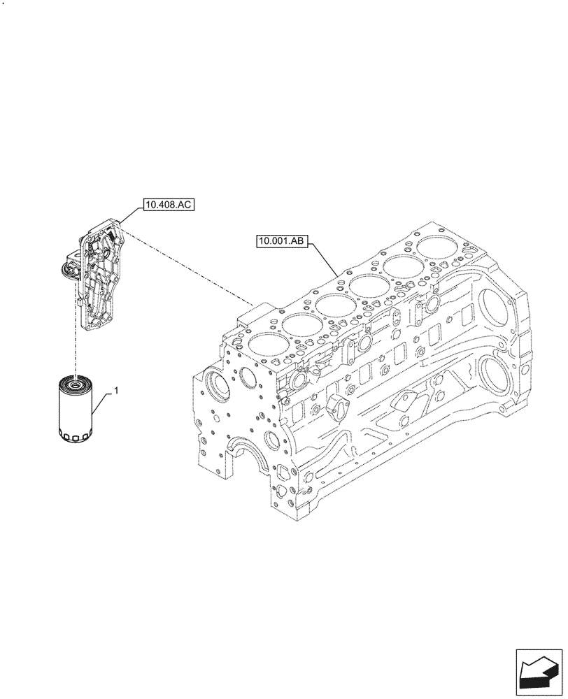 Схема запчастей Case F4DFE613N B006 - (10.304.AE) - ENGINE OIL FILTER (10) - ENGINE