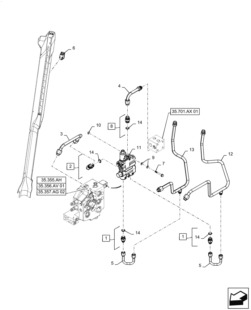 Схема запчастей Case SV280 - (35.701.BU) - SELF LEVEL, ELECTRONIC CONTROLS (35) - HYDRAULIC SYSTEMS