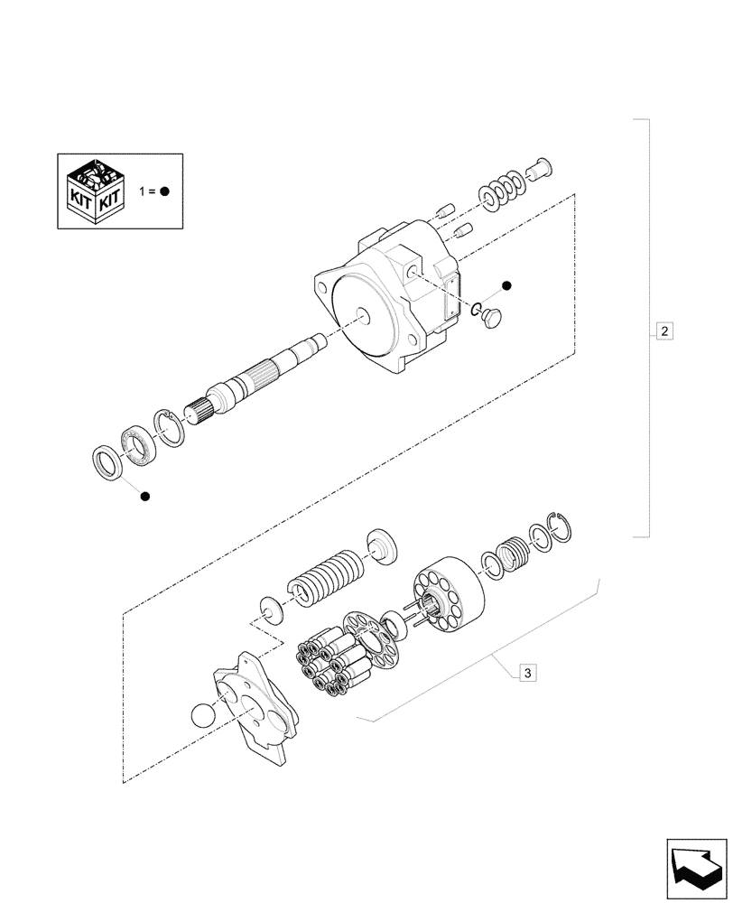 Схема запчастей Case CX17C - (35.106.010) - HYDRAULIC PUMP, COMPONENTS (35) - HYDRAULIC SYSTEMS