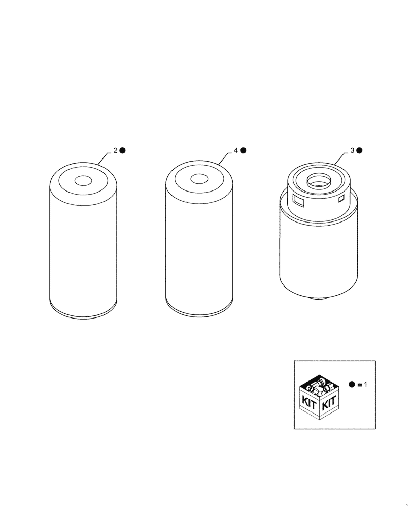 Схема запчастей Case 580SN - (10.206.04[03]) - KIT 500 HOUR FILTERS (10) - ENGINE