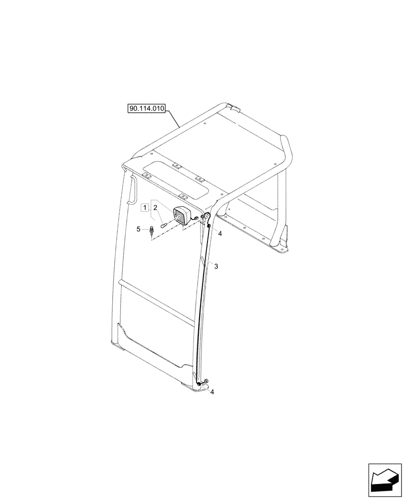 Схема запчастей Case CX37C - (55.404.020) - WORKING LIGHT, CANOPY (55) - ELECTRICAL SYSTEMS