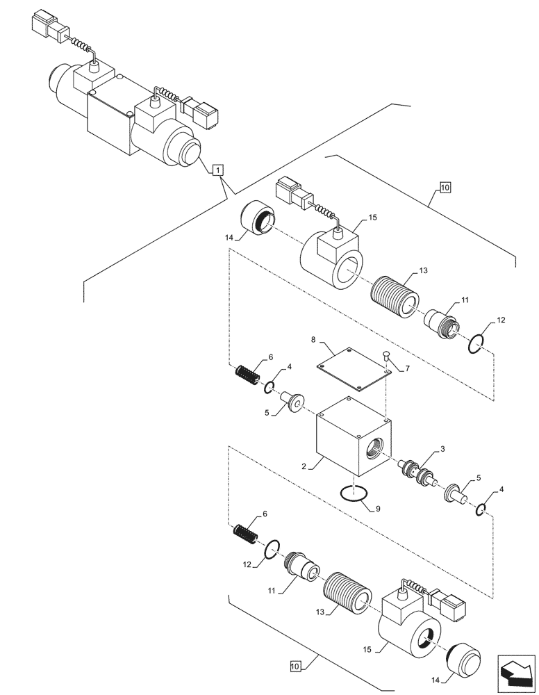 Схема запчастей Case CX490D RTC - (39.140.AM[13]) - VAR - 481263 - SOLENOID VALVE, HYDRAULIC, COUNTERWEIGHT, COMPONENTS (39) - FRAMES AND BALLASTING