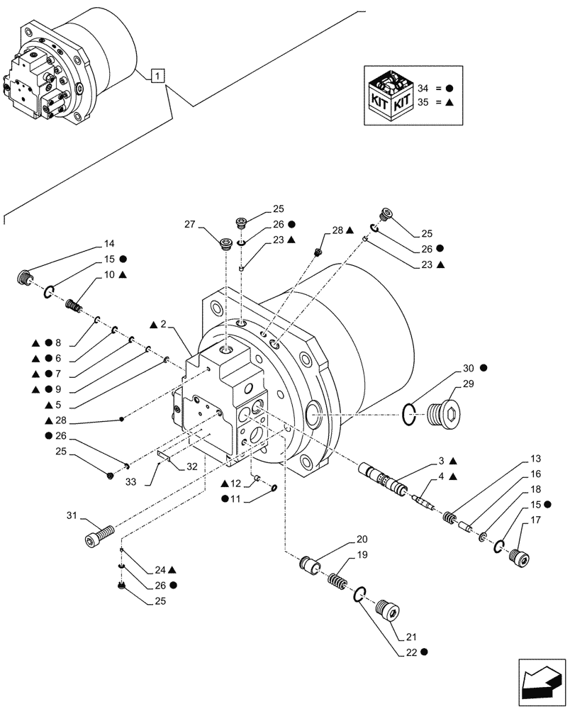 Схема запчастей Case CX750D RTC - (35.353.020) - TRAVEL MOTOR & REDUCTION GEAR, COMPONENTS (35) - HYDRAULIC SYSTEMS