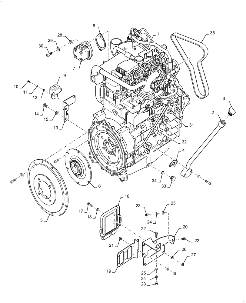 Схема запчастей Case SV208D - (10.001.010[01]) - ENGINE, ACCESSORIES (10) - ENGINE