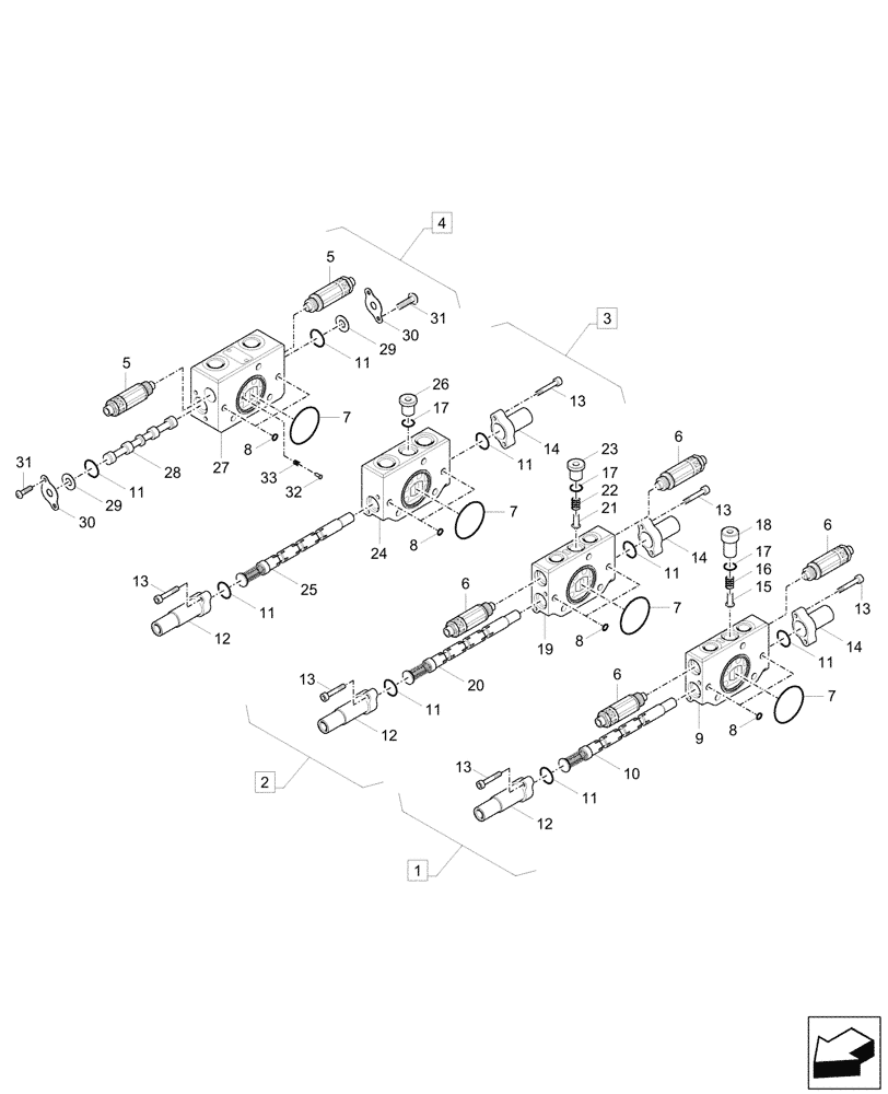 Схема запчастей Case CX17C - (35.359.020) - CONTROL VALVE, COMPONENTS (35) - HYDRAULIC SYSTEMS