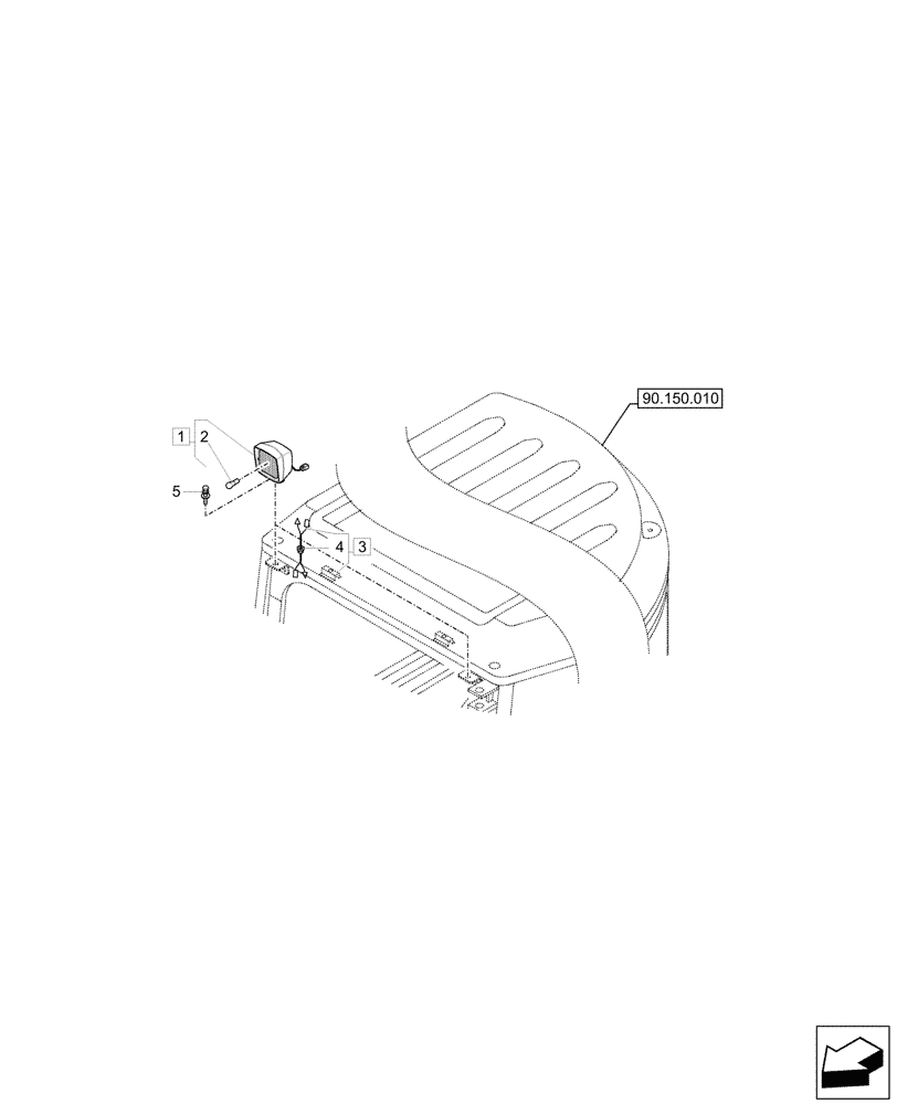 Схема запчастей Case CX37C - (55.404.010) - WORKING LIGHT, CAB (55) - ELECTRICAL SYSTEMS