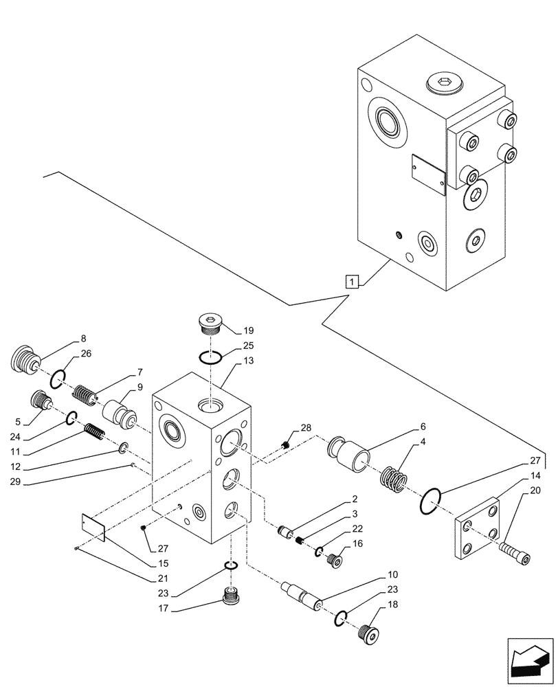 Схема запчастей Case CX750D RTC - (35.360.060) - VAR - 461863 - SAFETY VALVE, CLAMSHELL BUCKET, ROTATION, W/ ELECTRICAL PROPORTIONAL CONTROL (35) - HYDRAULIC SYSTEMS