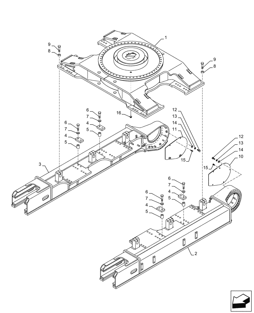 Схема запчастей Case CX750D RTC - (48.130.010) - FRAME, LOWER (48) - TRACKS & TRACK SUSPENSION