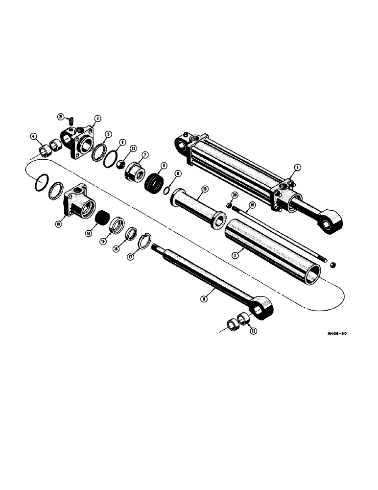 Схема запчастей Case 420B - (146) - 38160 HYDRAULIC TILT CYLINDER (07) - HYDRAULIC SYSTEM