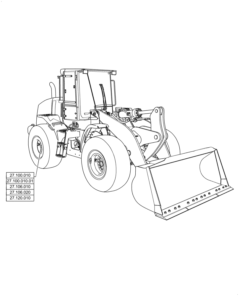 Схема запчастей Case 721G - (27.000.00) - SECTION INDEX - REAR AXLE SYSTEM (27) - REAR AXLE SYSTEM