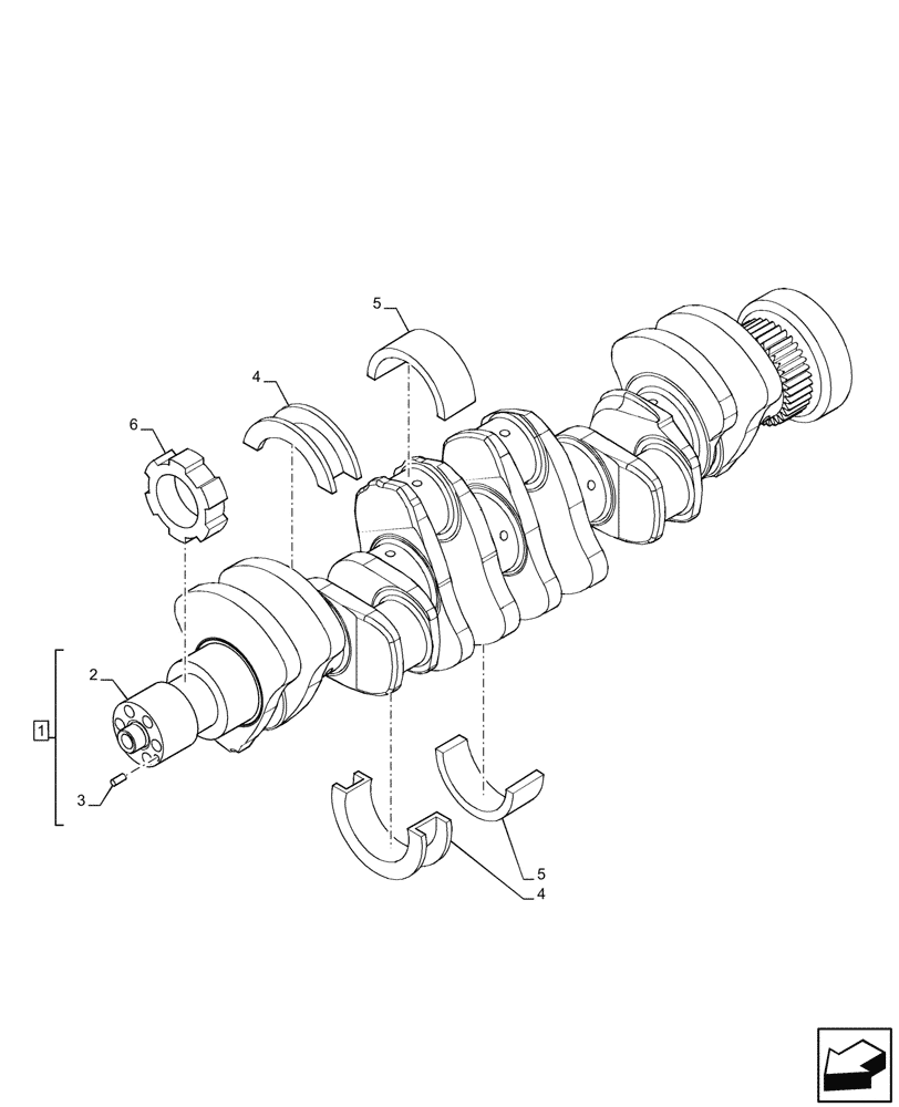 Схема запчастей Case F4DFE613N B006 - (10.103.AA) - CRANKSHAFT (10) - ENGINE