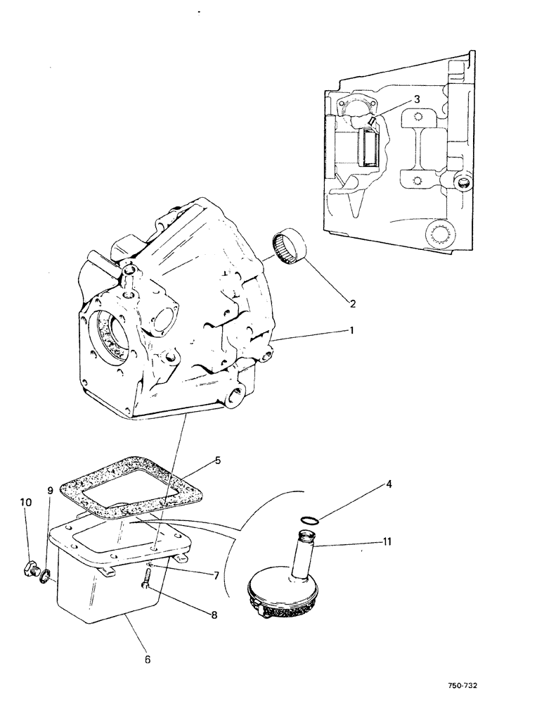 Схема запчастей Case 580F - (058) - TRANSMISSION, POWER SHUTTLE (21) - TRANSMISSION